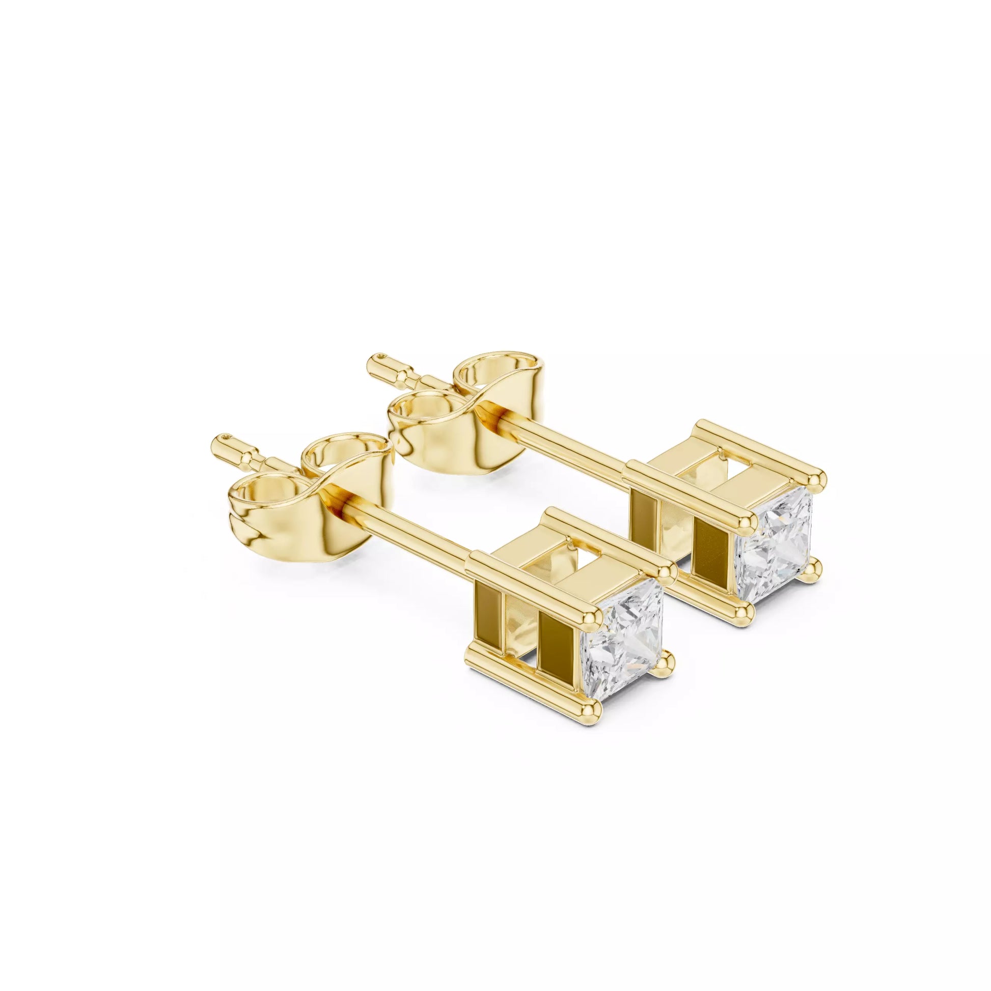 Princess Cut Diamond Stud Earrings