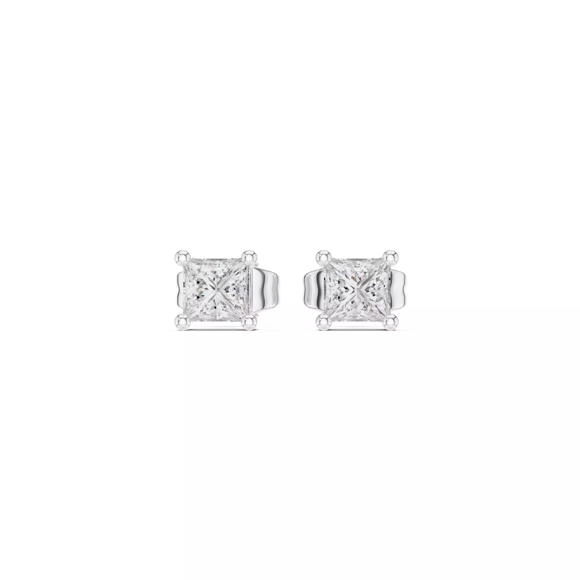 Princess Cut Diamond Stud Earrings