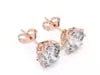 Eight-Prong Round Diamond Stud Earrings