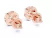Round Diamond Swirl Flower Stud Earrings