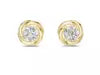 Round Diamond Swirl Flower Stud Earrings