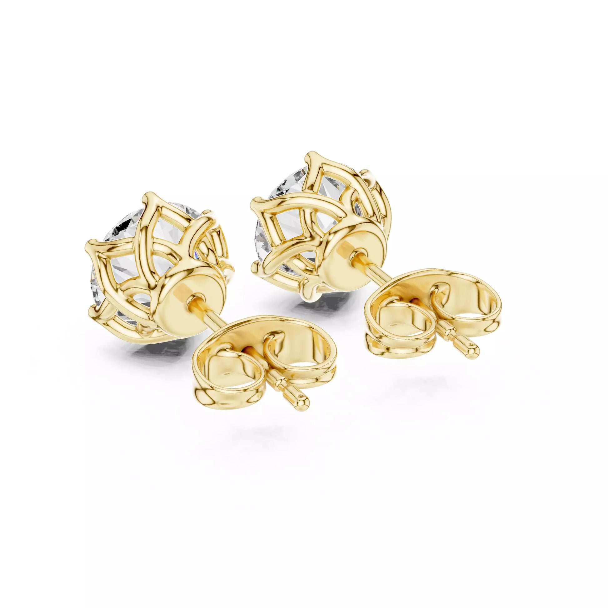 Six-Prong Round Diamond Stud Earrings