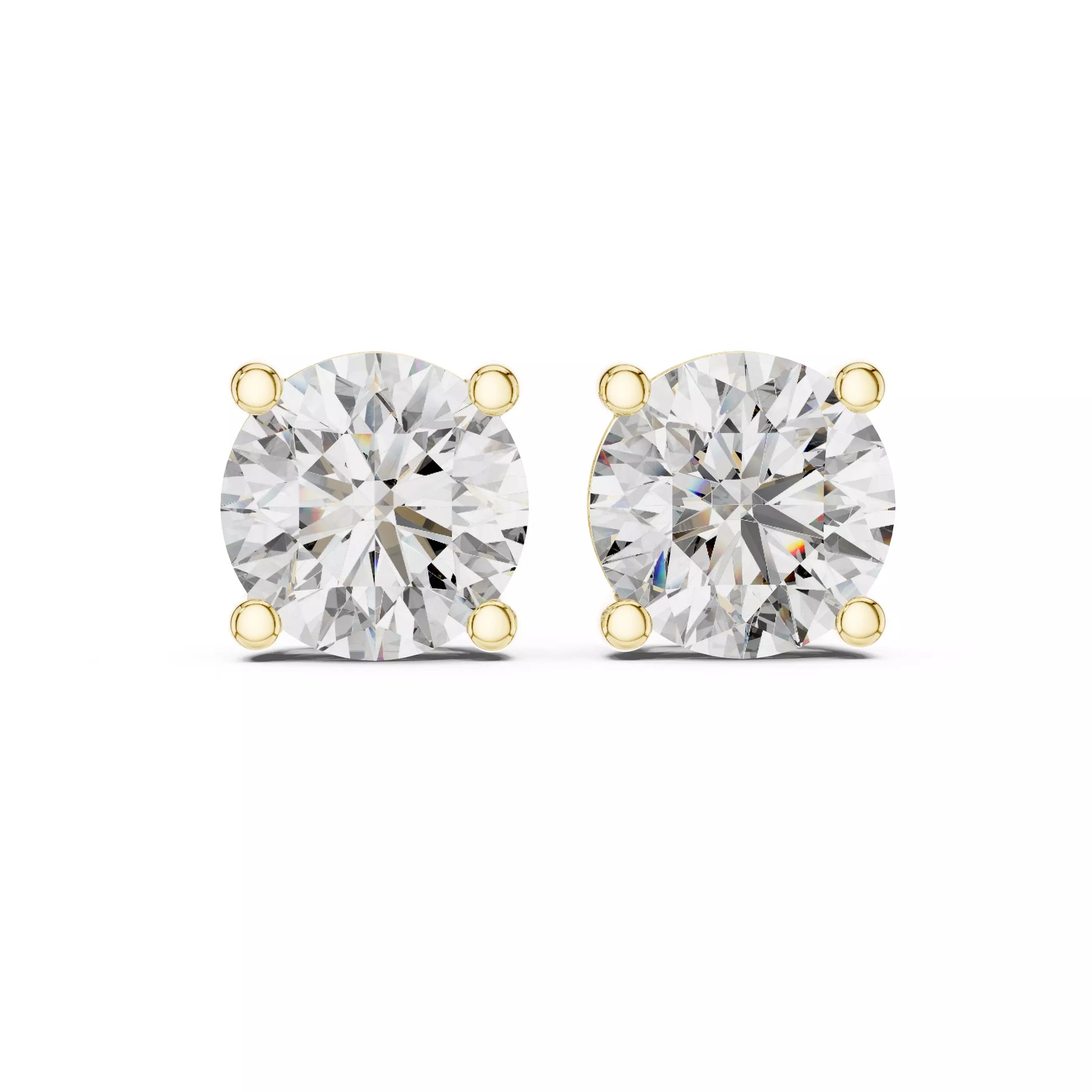 Round Diamond Stud Earrings