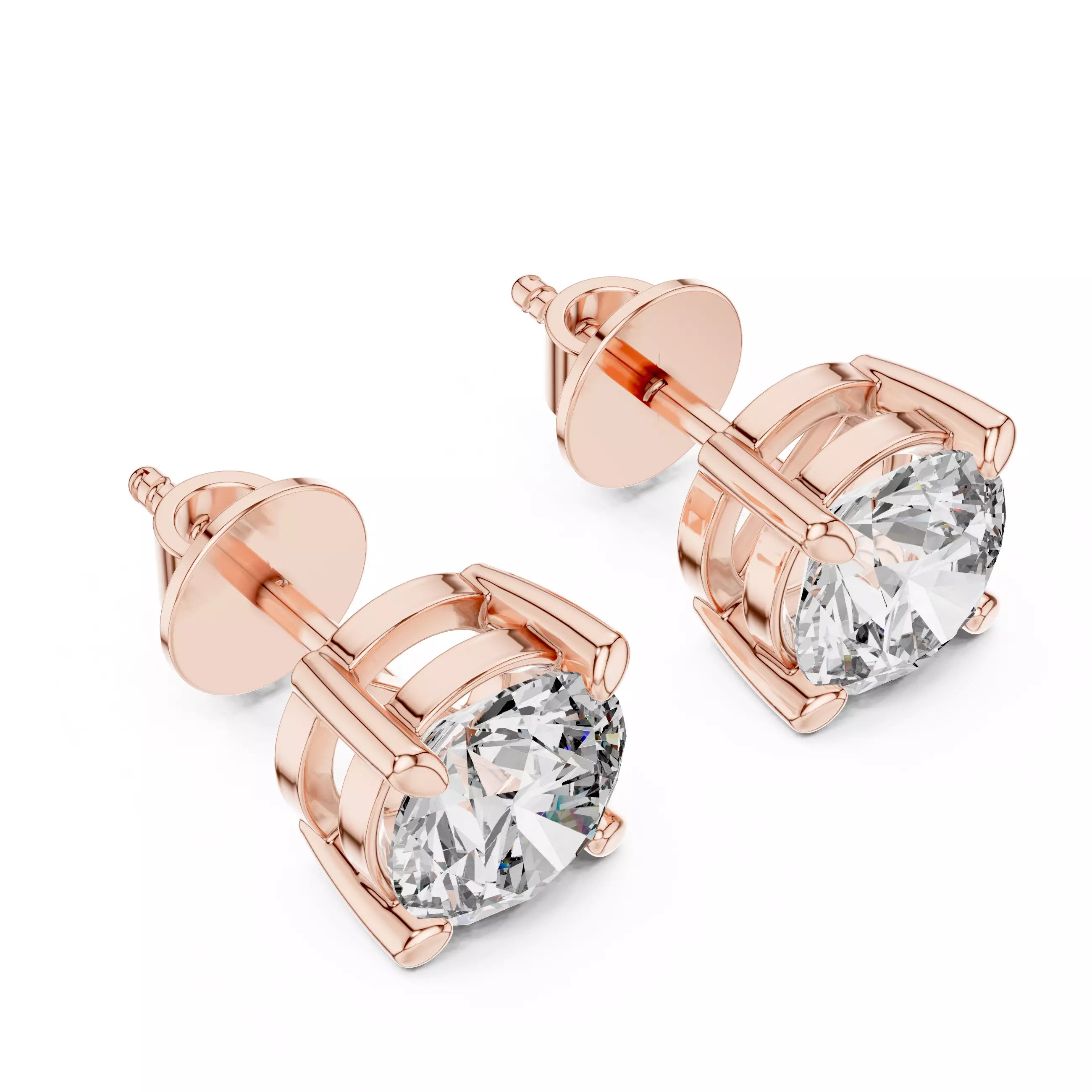 Round Brilliant Diamond Stud Earrings