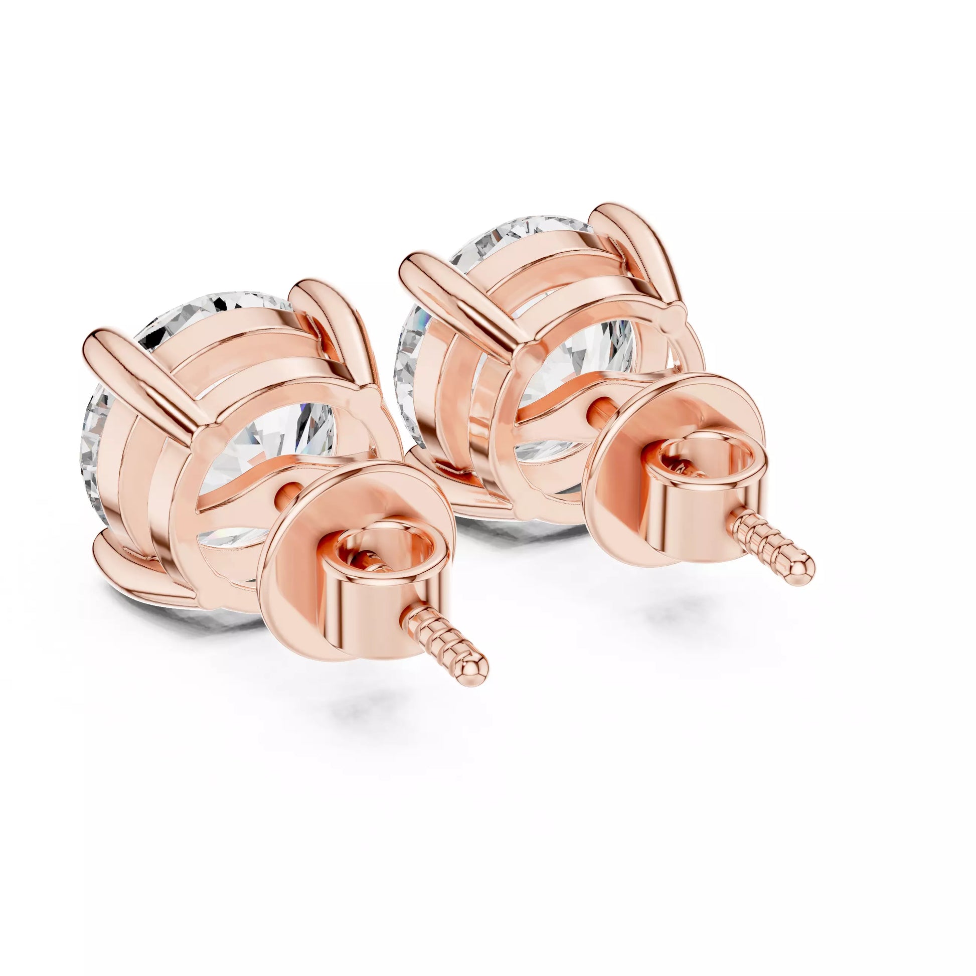 Round Diamond Stud Earrings
