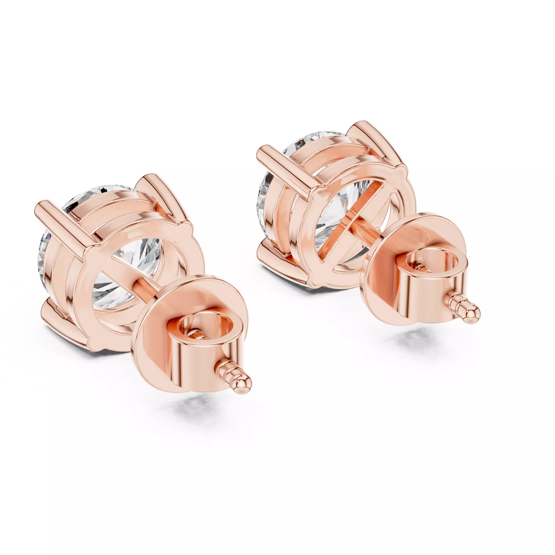 Round Brilliant Diamond Stud Earrings