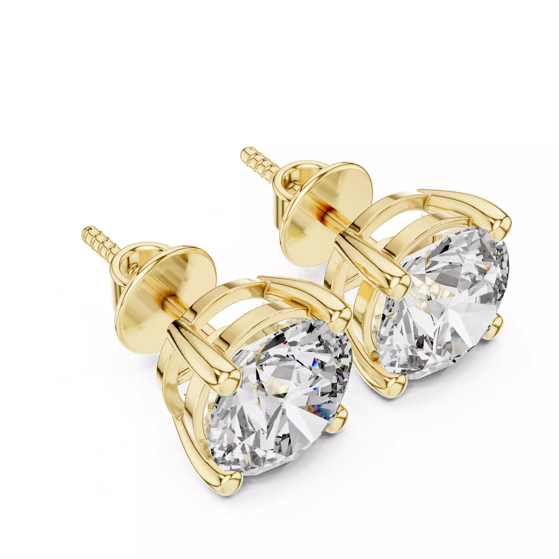 Round Diamond Stud Earrings