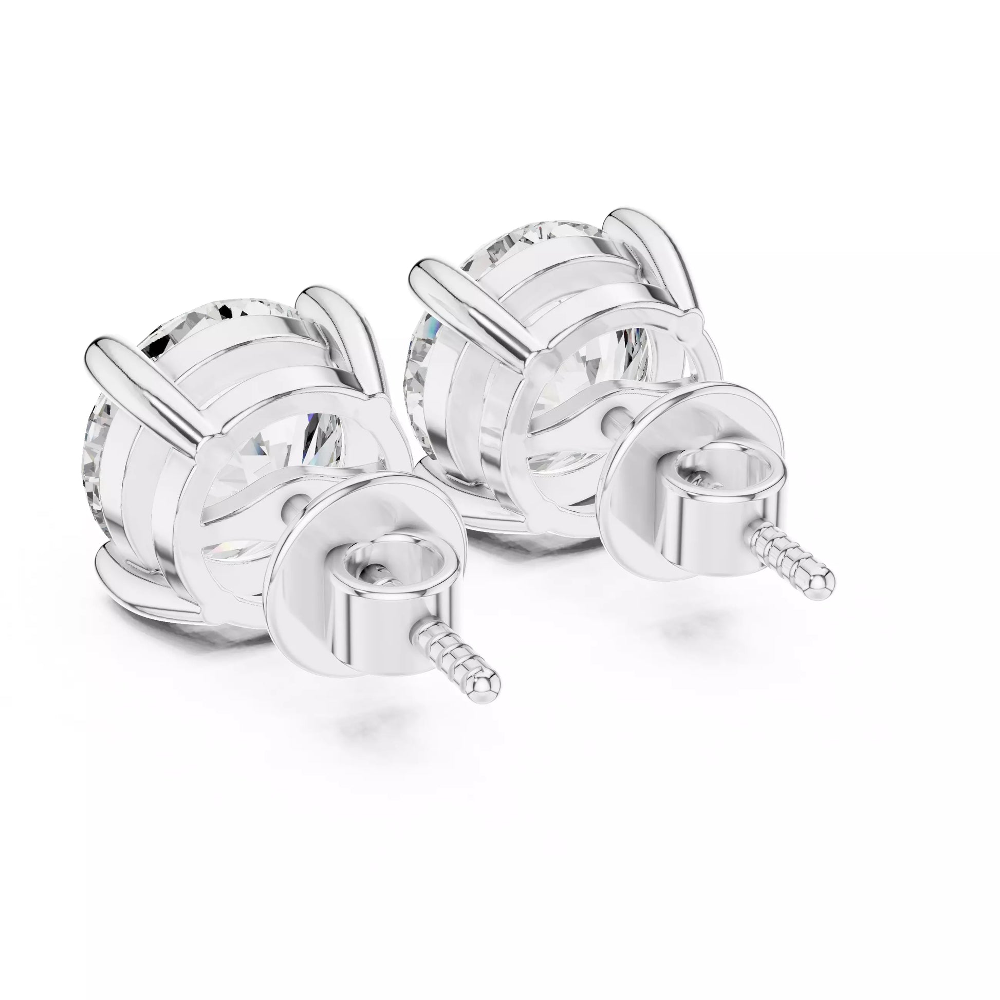 Round Diamond Stud Earrings