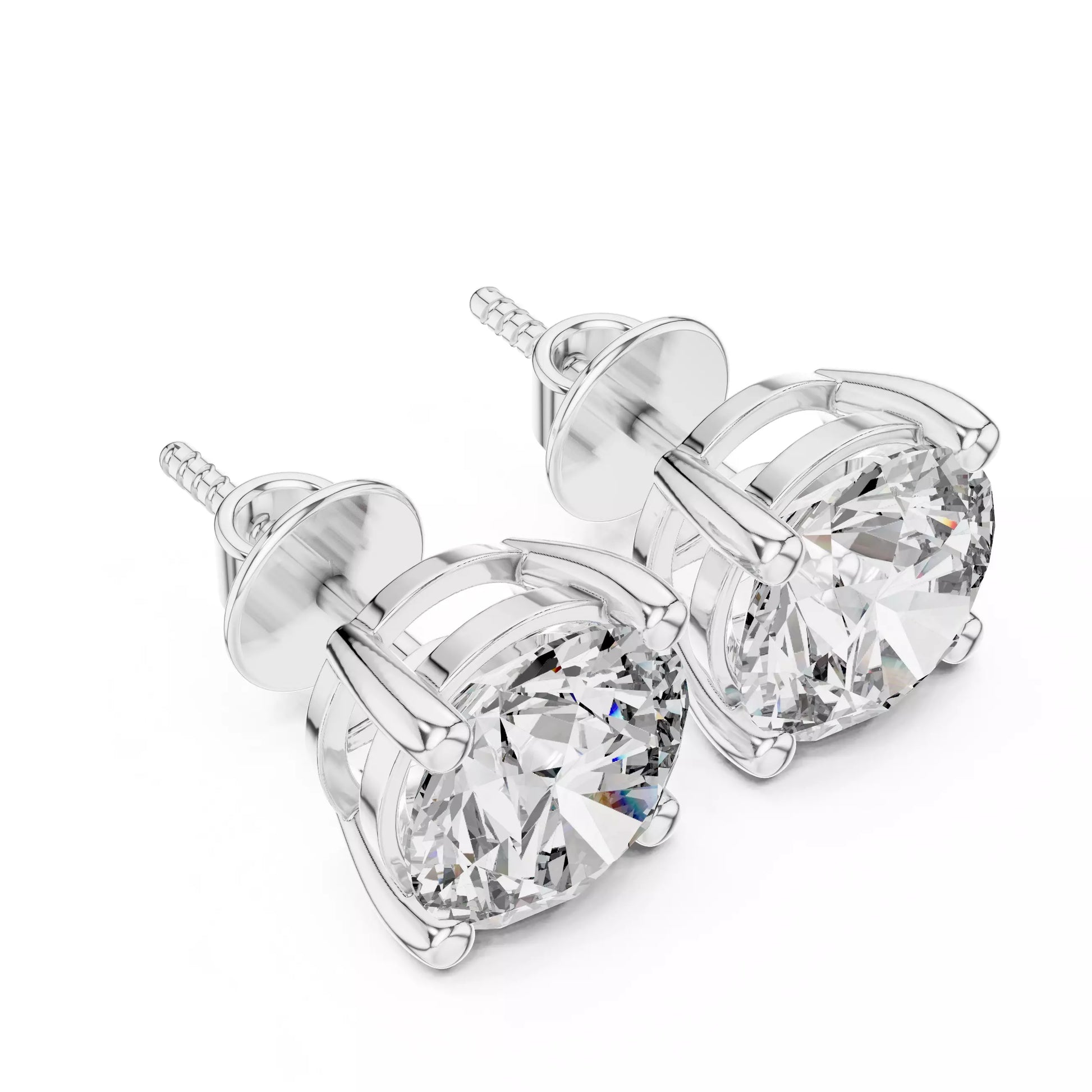 Round Diamond Stud Earrings