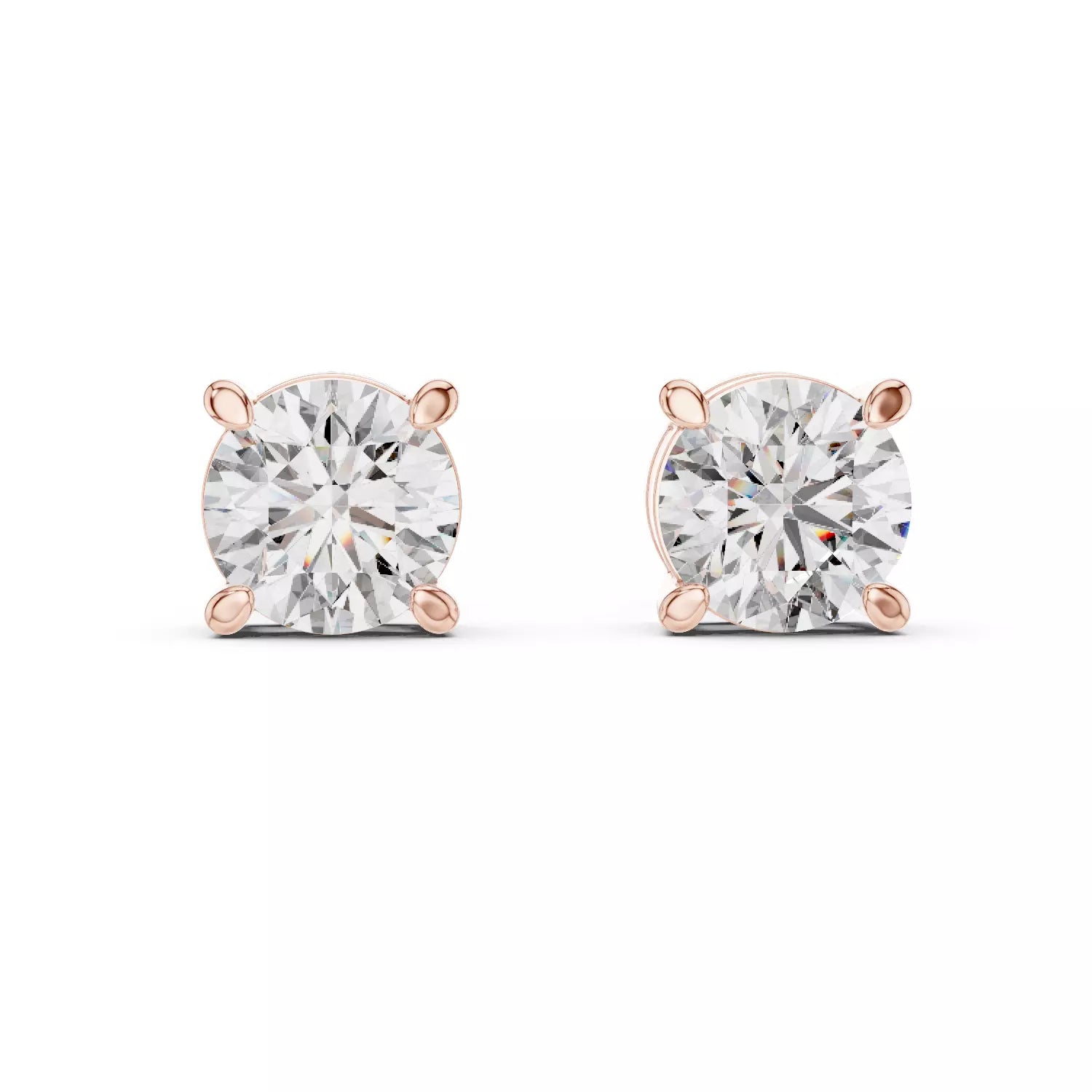 Round Brilliant Diamond Stud Earrings