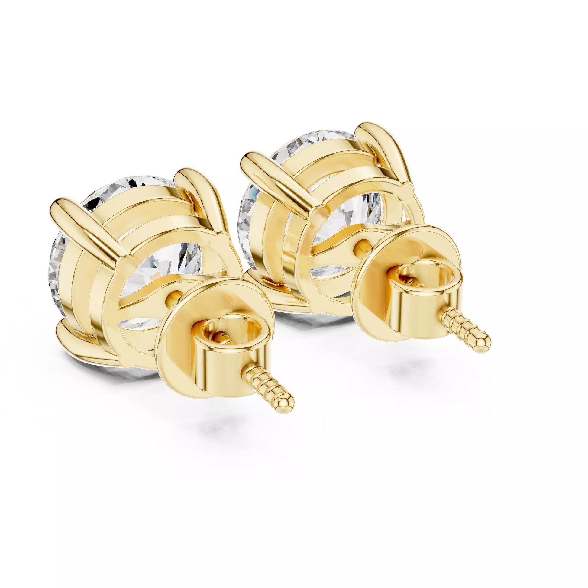 Round Diamond Stud Earrings