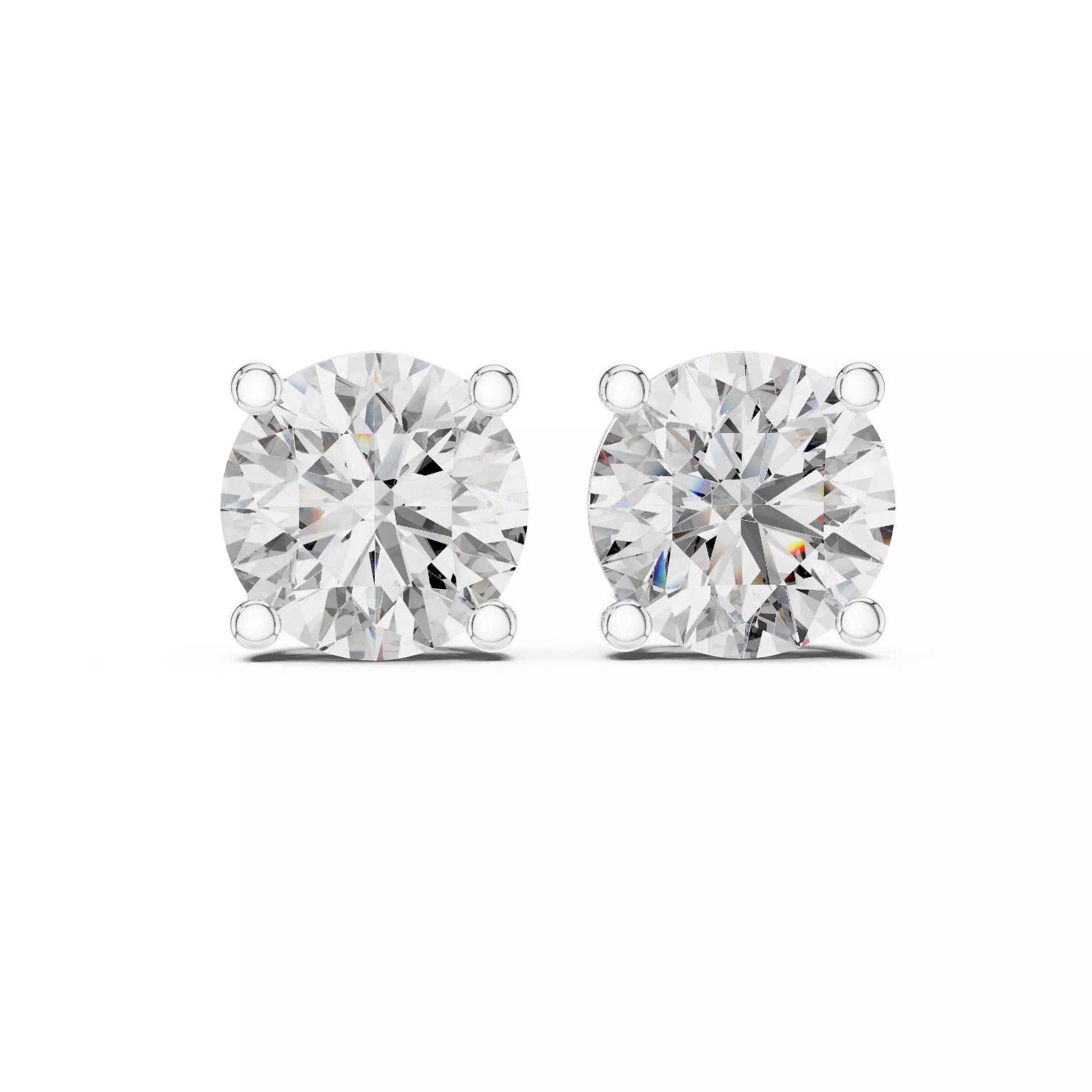 Round Diamond Stud Earrings