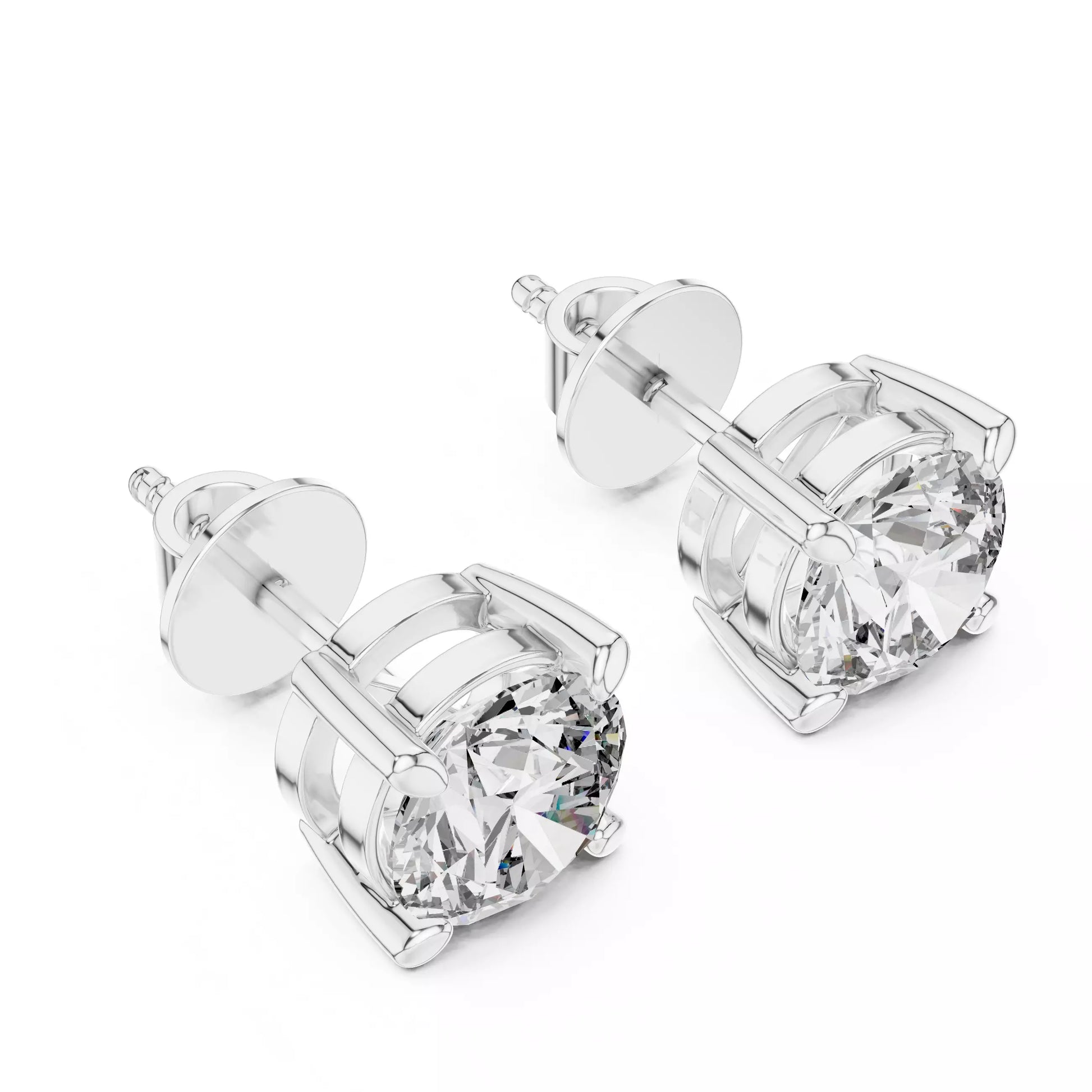 Round Brilliant Diamond Stud Earrings