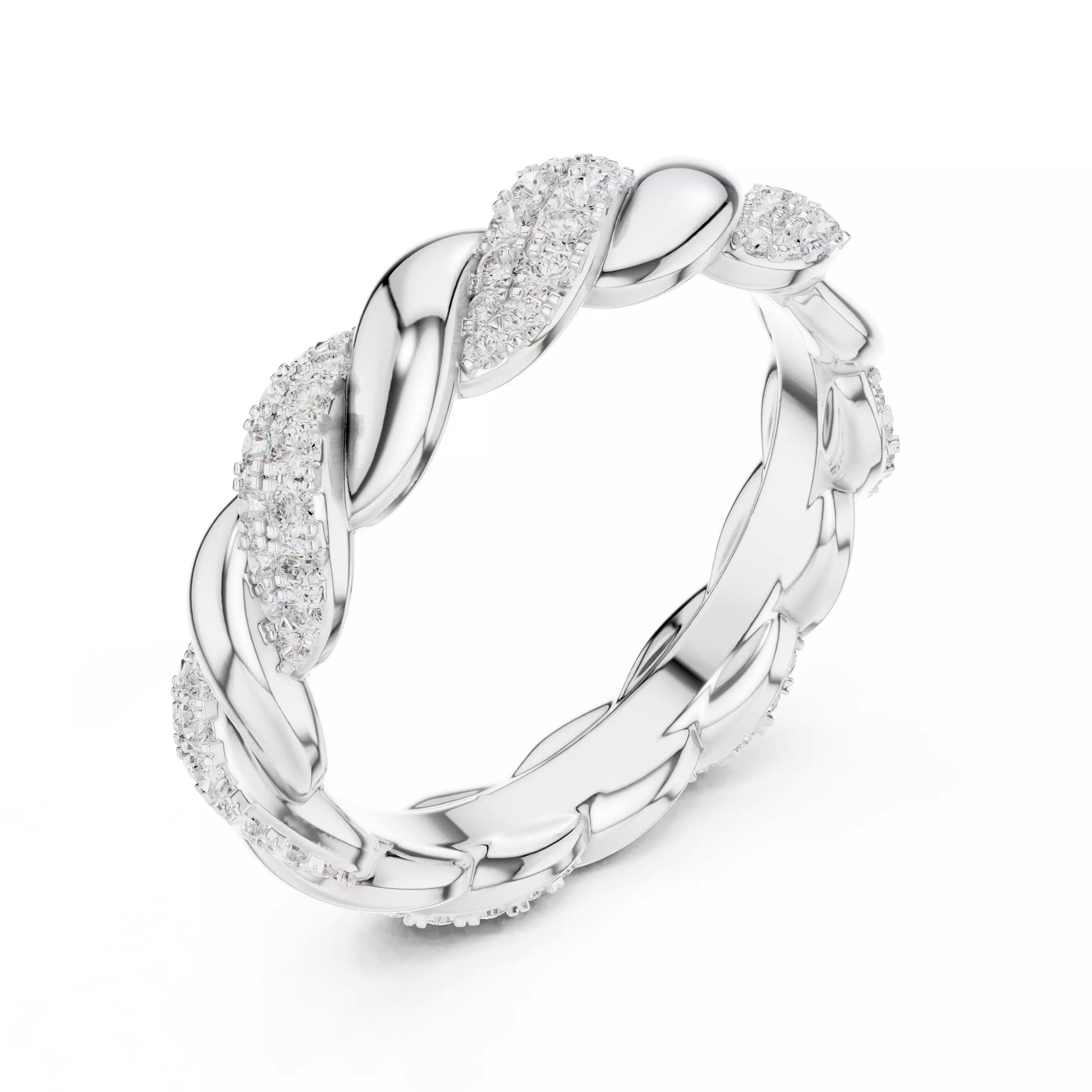 Modern Twisted Diamond Eternity Band