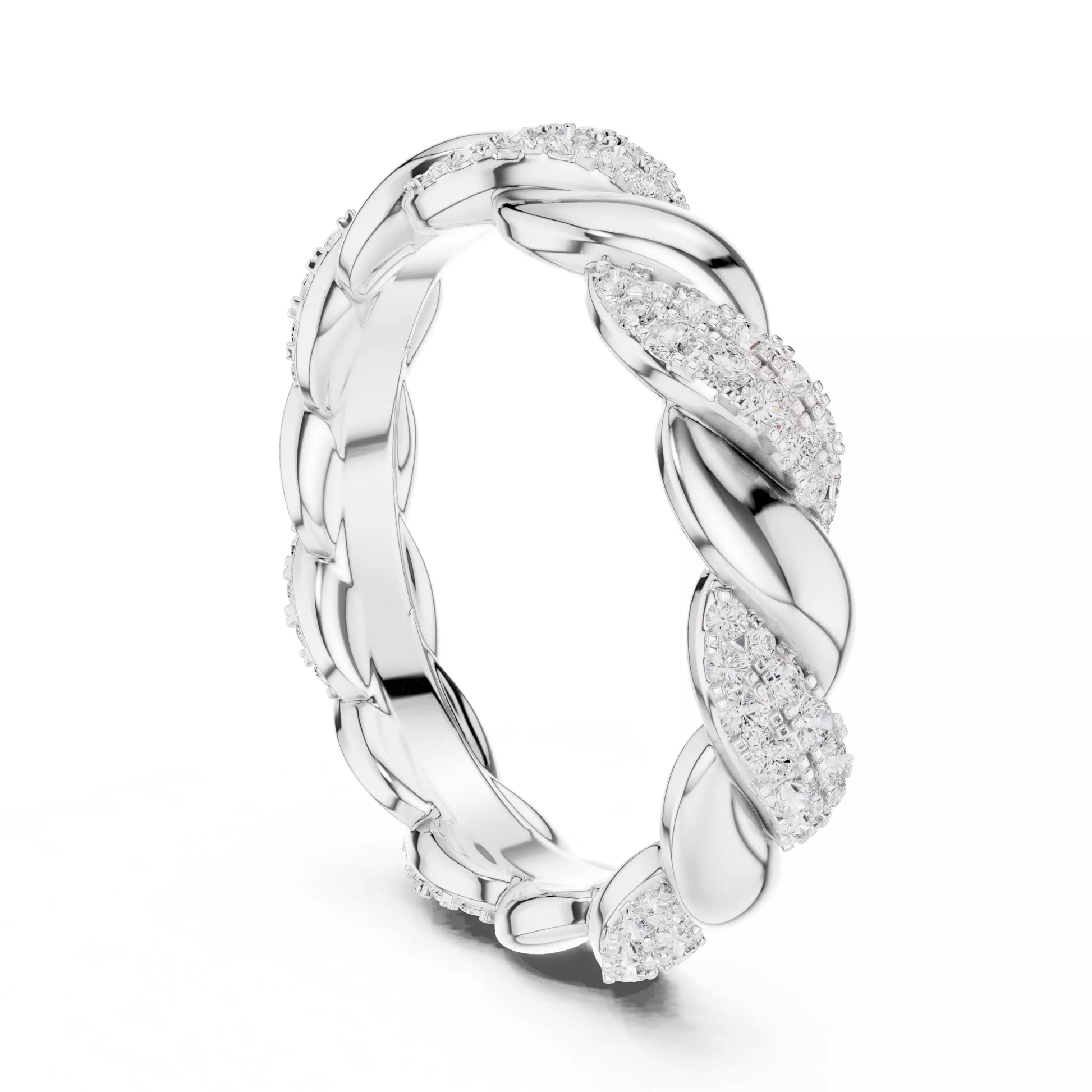 Modern Twisted Diamond Eternity Band