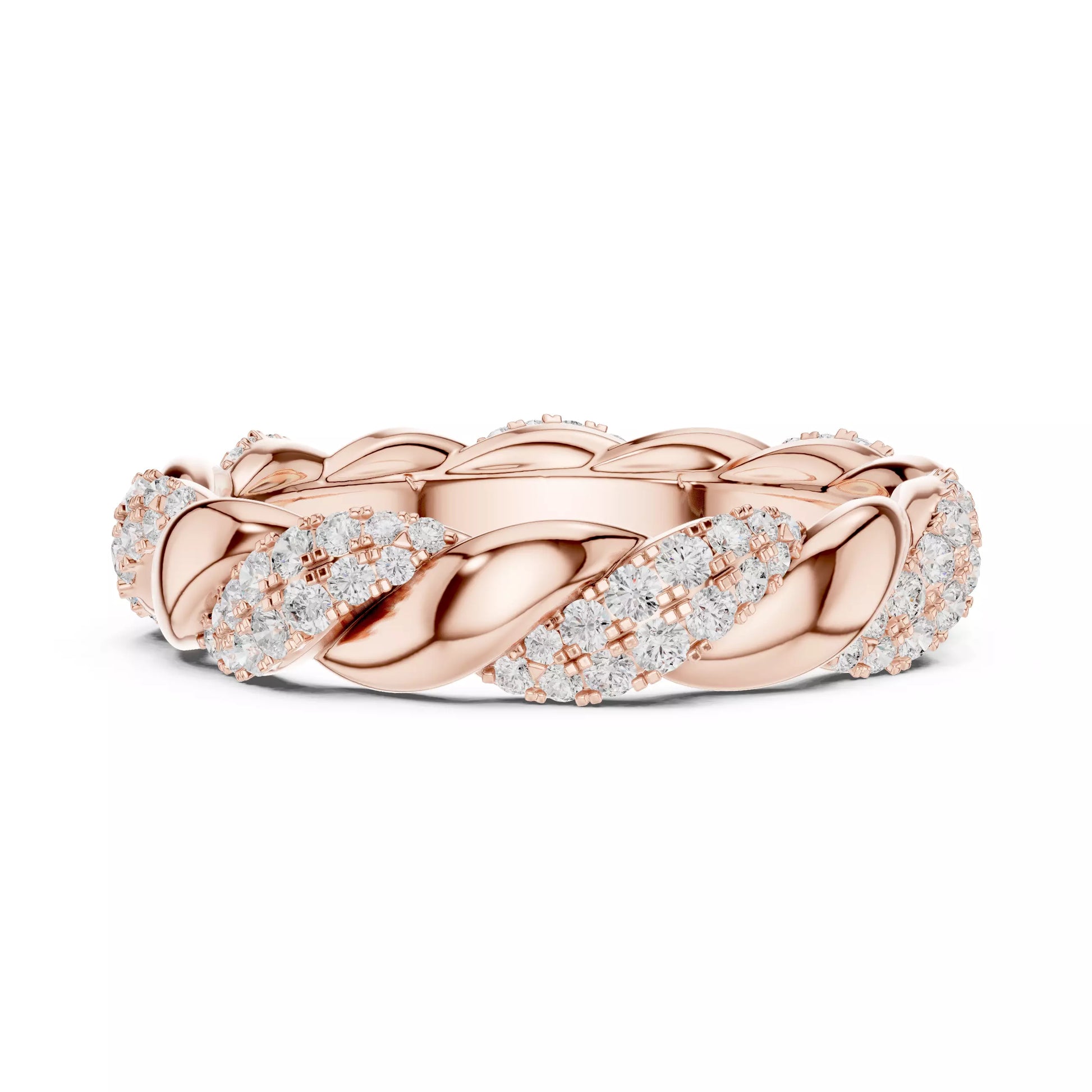 Modern Twisted Diamond Eternity Band