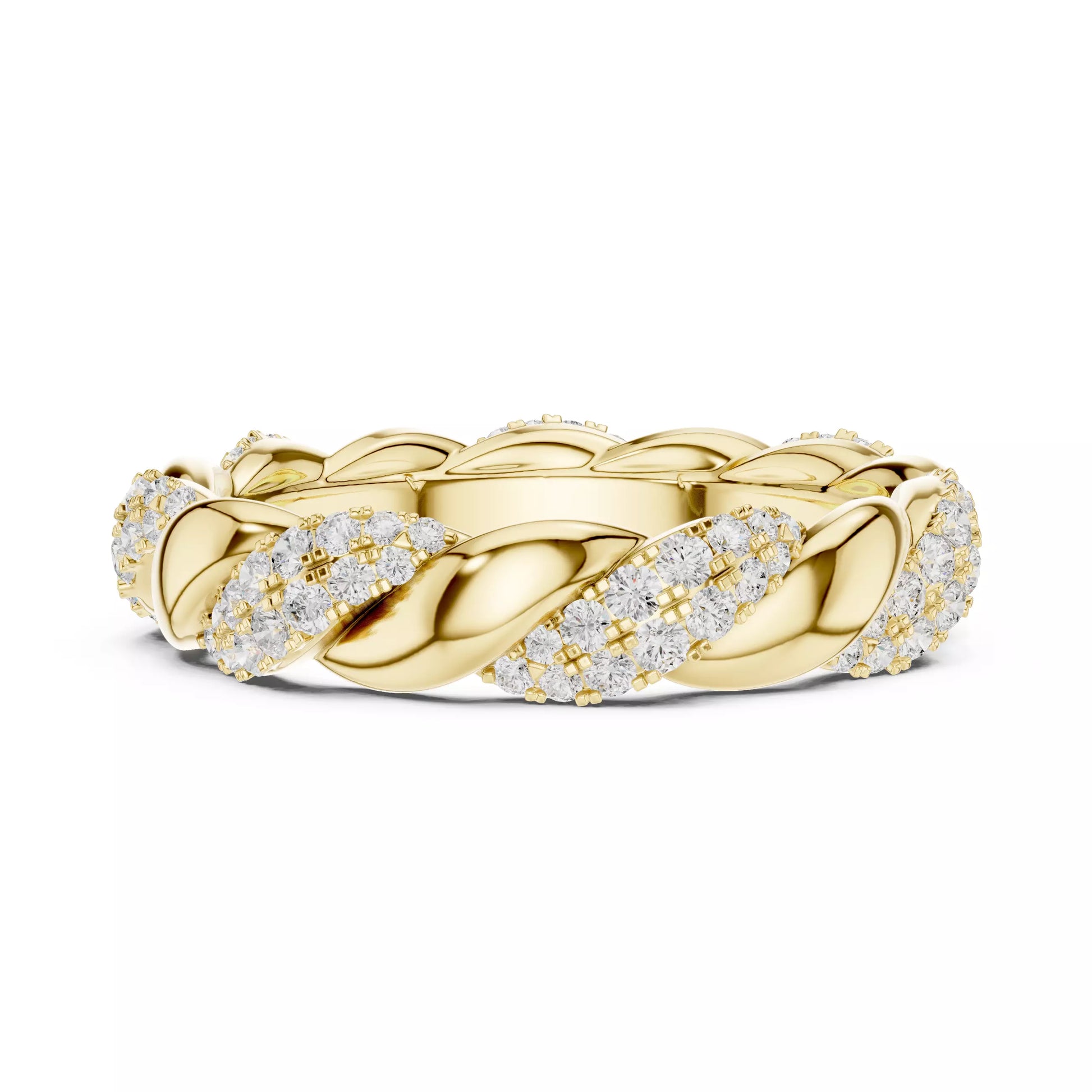 Modern Twisted Diamond Eternity Band