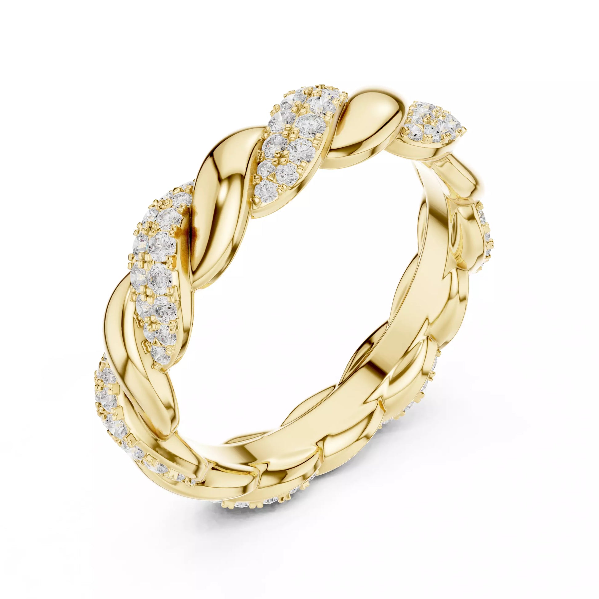 Modern Twisted Diamond Eternity Band
