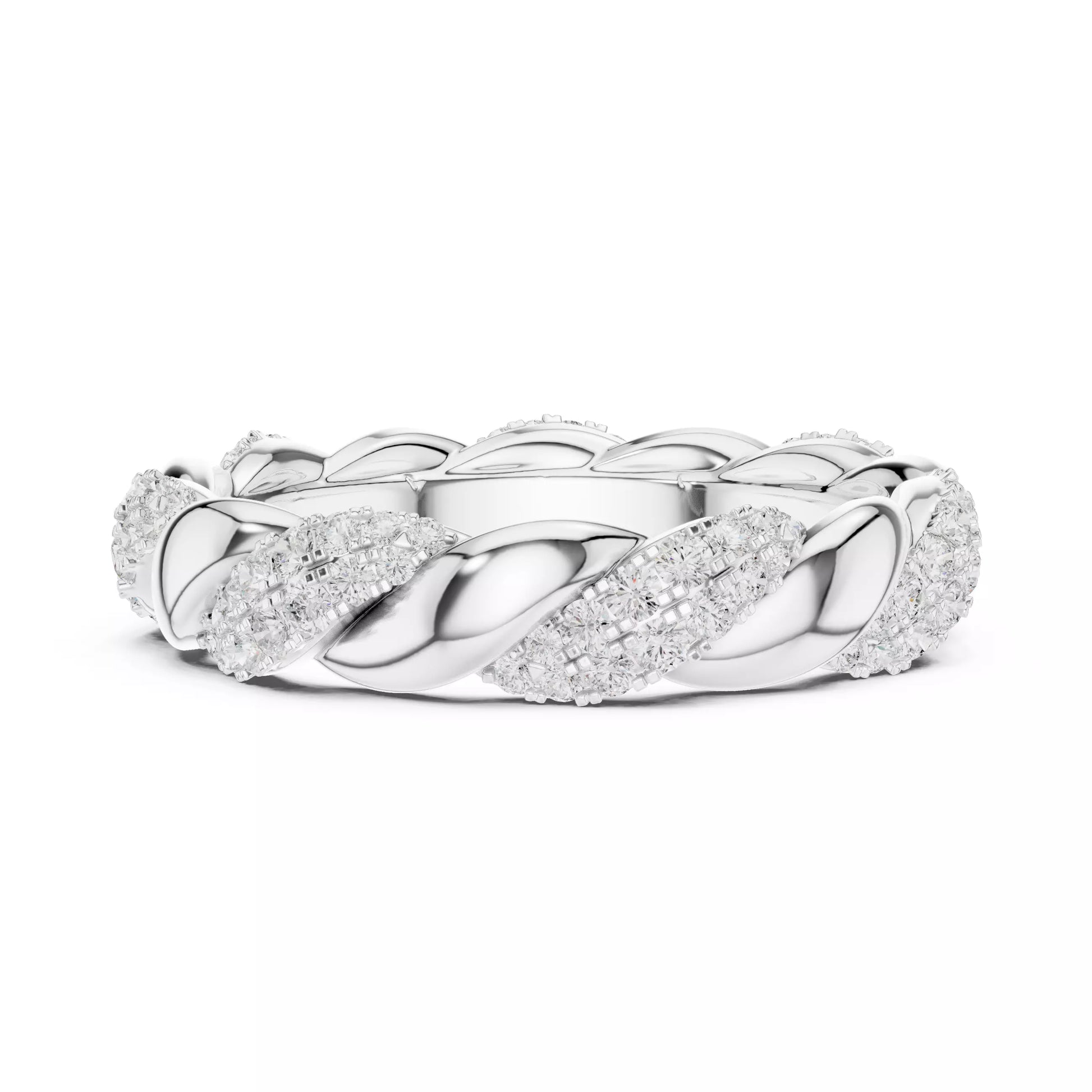 Modern Twisted Diamond Eternity Band