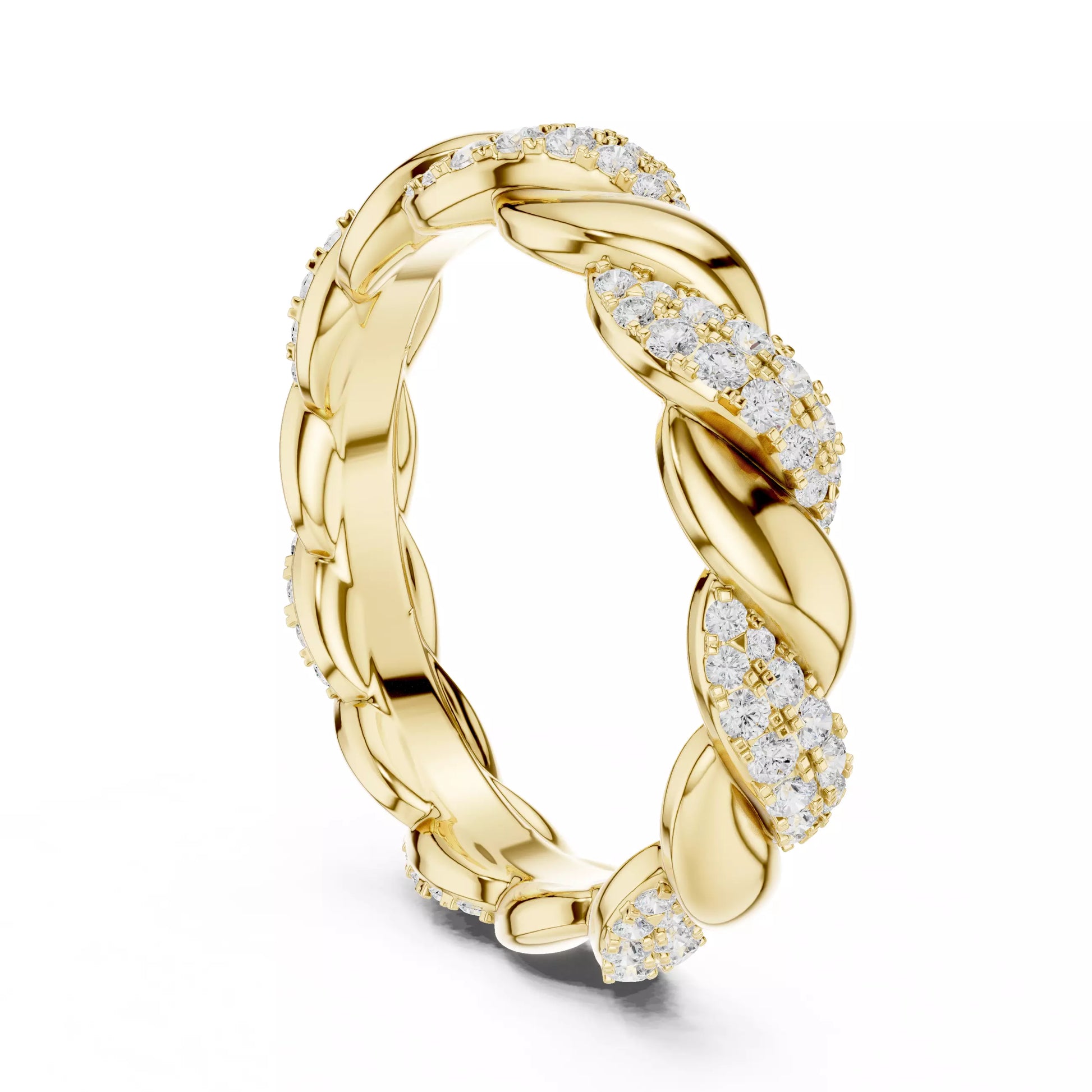 Modern Twisted Diamond Eternity Band