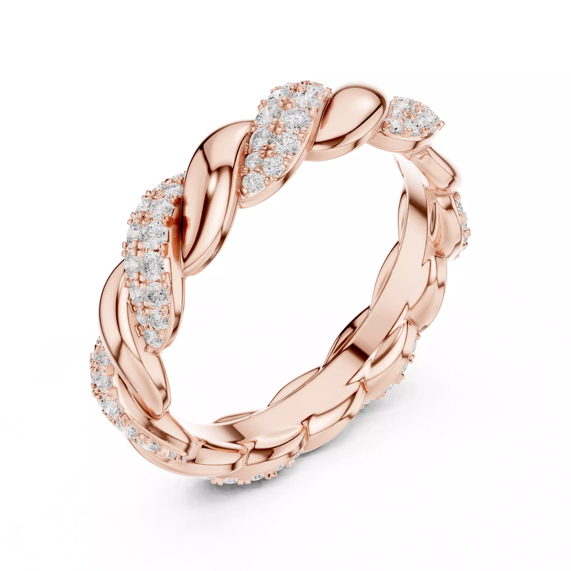 Modern Twisted Diamond Eternity Band