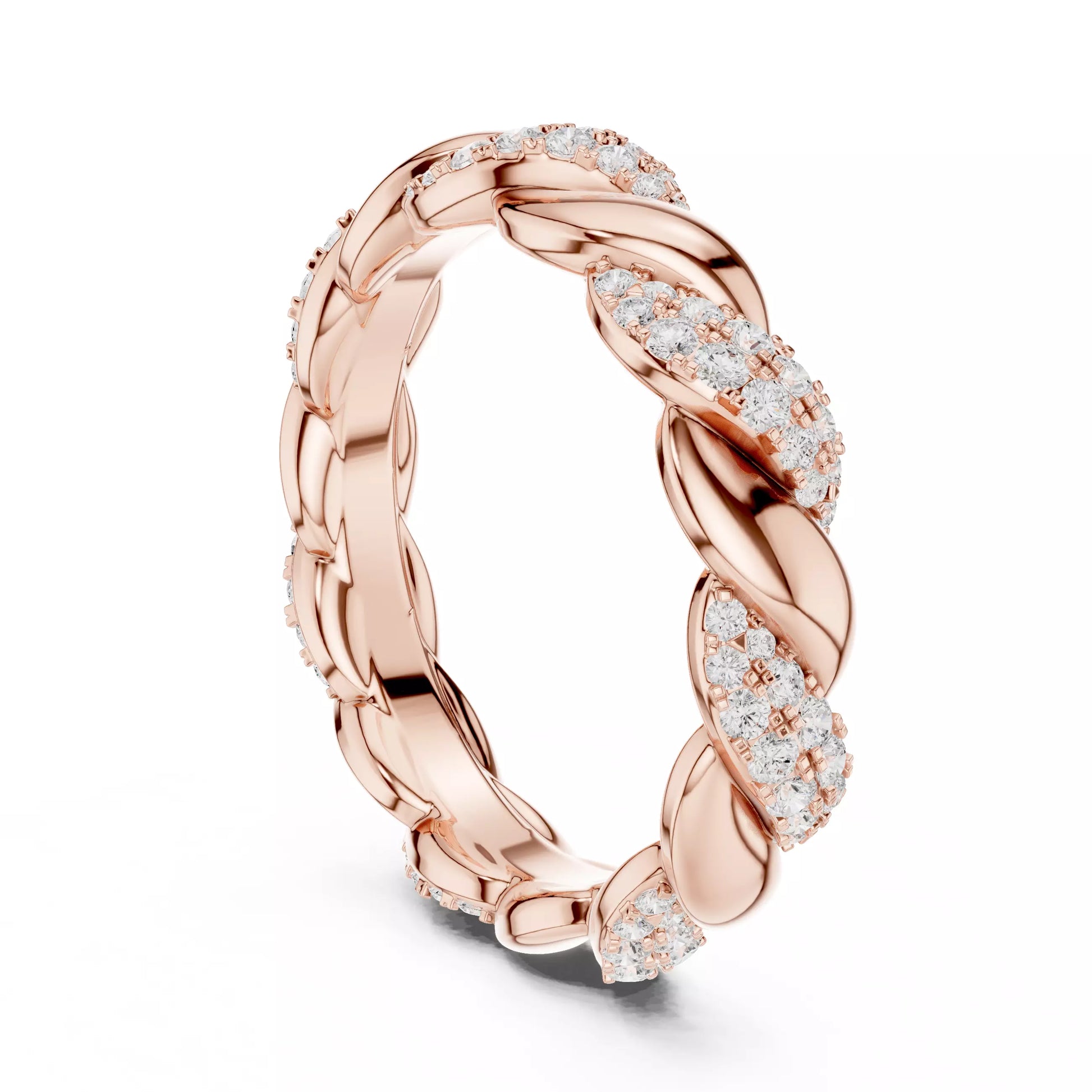 Modern Twisted Diamond Eternity Band